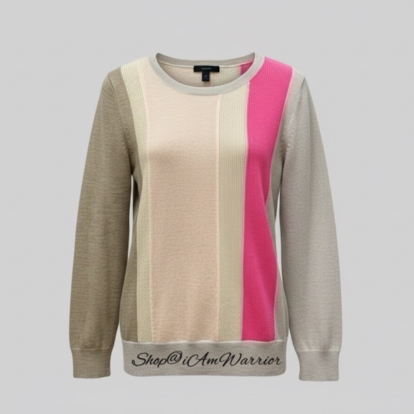 J.Crew vertical color-block stripe fine merino wool crewneck sweater *iamwarrior - Picture 2 of 8